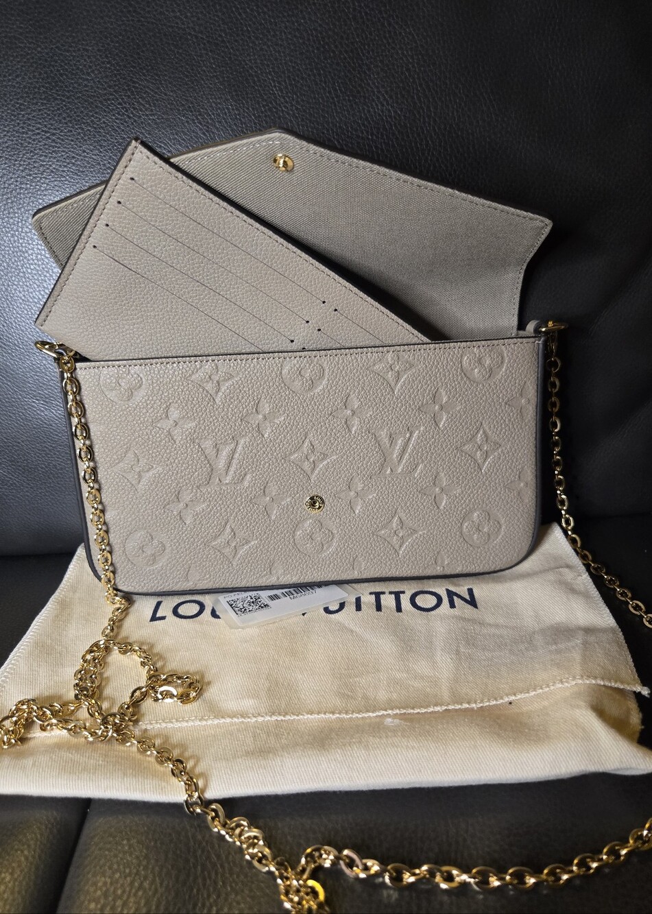 Unbranded Taupe Monogram Chain Wallet